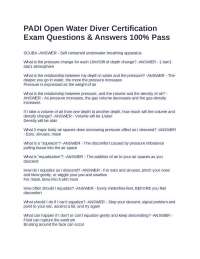 PADI Open Water Diver Certification Exam: Q&A Study Guide