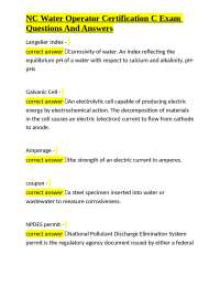 NC Water Operator Certification Exam: Q&A Study Guide