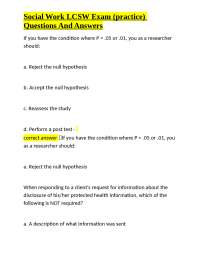 Social Work LCSW Exam (practice) Questions And Answers