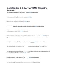 Gallbladder & Biliary ARDMS Registry Review 2024/2025. 114 Questions And Verified Answers