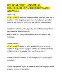 IC&RC Alcohol & Drug Counselor Exam: Q&A Study Guide