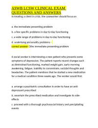 ASWB LCSW Clinical Exam: Practice Questions and Answers