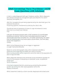 AGNP Exam Questions: Geriatric Healthcare Study Guide