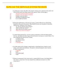Nervous System Examination: NURS 340 Revision Questions