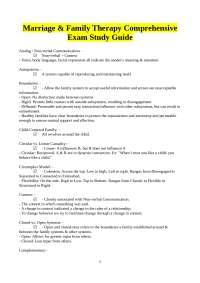 Marriage & Family Therapy Comprehensive Exam Study Guide