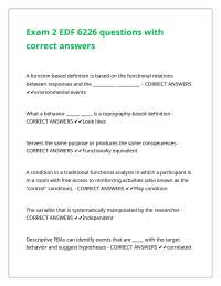 Exam 2 EDF 6226 questions with correct answers