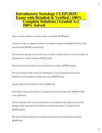 Introductory Sociology CLEP Exam: Questions and Answers for Test Prep