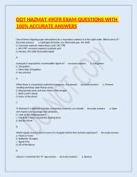 DOT HAZMAT Certification Exam Questions and Answers