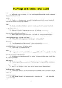 Marriage and Family Dynamics Final Exam: Test Your Knowledge