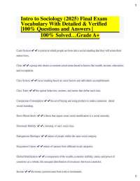 Sociology Final Exam Vocabulary: Key Concepts and Definitions