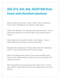 850, 815, 845, 840, NEIEP 800 final Exam with detailed solutions