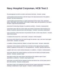 Navy Hospital Corpsman, HCB Test 2 Questions With Correct Answers