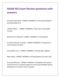 NASM PES Exam Review questions with answers