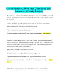 Gerontology Evolve test Questions and Answers Already Passed