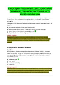 2025 Google Cloud Platform Cloud Digital Leader  Exam Guide: Comprehensive Preparation