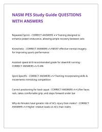 NASM PES Study Guide QUESTIONS WITH ANSWERS
