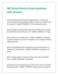TAP Series Practice Exam questions with answers