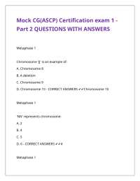 Mock CG(ASCP) Certification exam 1 - Part 2 QUESTIONS WITH ANSWERS