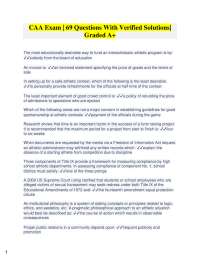 CAA Exam | 69 Questions With Verified Solutions|  Graded A+ The most educationally desirab