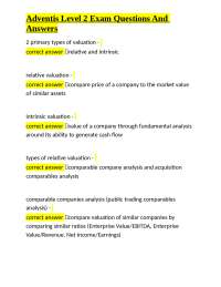 Financial Valuation: Exam Q&A on Relative and Intrinsic Methods