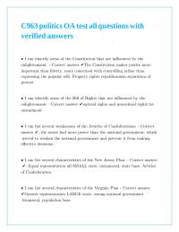 U.S. Constitution and Political Science: Verified Q&A for Exam Prep