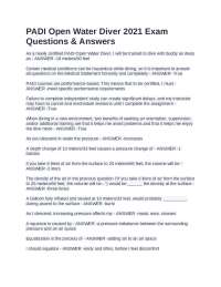 PADI Open Water Diver Exam: Questions and Answers