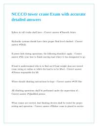 NCCCO Tower Crane Exam Questions and Answers: Safety and Compliance Guide
