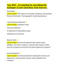 Accounting Exam Questions and Answers for Non-Financial Managers