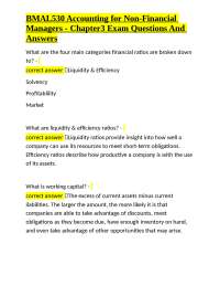 Accounting Exam Q&A: Financial Ratios and Working Capital