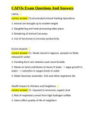 CAFOs Exam Prep: Questions and Answers on Animal Feeding Operations