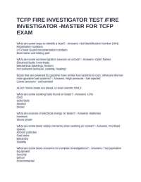 Fire Investigation Techniques: TCFP Exam Prep