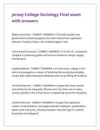 Jersey College Sociology Final exam with answers