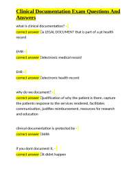 Clinical Documentation Exam Questions And Answers