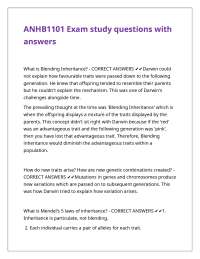 ANHB1101 Exam Study Guide: Evolutionary Biology and Genetics Q&A