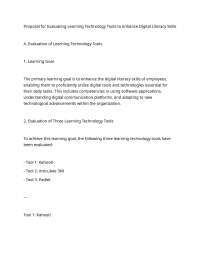 Evaluating Learning Technology: Enhancing Digital Literacy Skills