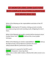 CFT MONITOR USMC EXAM QUESTIONS  WITH COMPLETE SOLUTIONS GUARANTEED  PASS BRAND NEW 2025