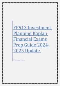 Investment Planning Exam Prep Guide 2024-2025: Questions and Answers