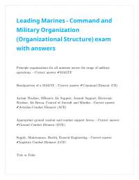 Leading Marines - Command and Military Organization (Organizational Structure) exam