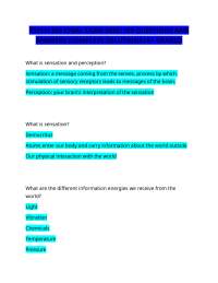 Sensation and Perception: 159 Q&A for Exam Prep