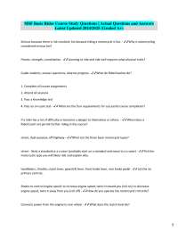 MSF Basic Rider Course: Study Questions and Answers 2024/2025