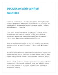 DSCA Exam Questions and Verified Solutions