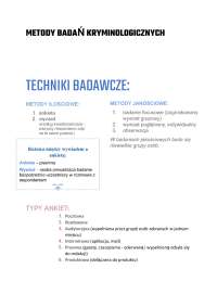 Metody Badań Kryminologicznych