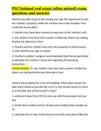 PSI National Real Estate Exam Practice Questions