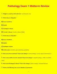 Pathology Exam 1 Midterm Review: Questions and Answers