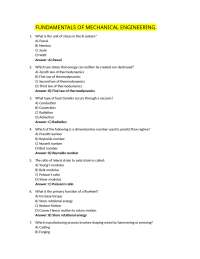 Mechanical Engineering Fundamentals Quiz