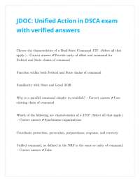 DSCA Exam: Unified Action and Joint Task Force (JTF) Concepts