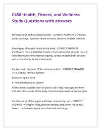 C458 Health, Fitness, and Wellness Study Questions with answers