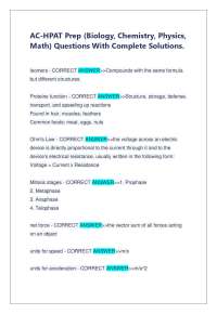 AC-HPAT Prep: Biology, Chemistry, Physics, Math Q&A