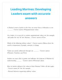 Leading Marines Developing Leaders exam with accurate answers