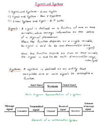 Signals introduction Signals and Systems ECE